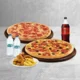 2 Büyük Boy Pizza + Tavuk & Patates Mix + Litrelik İçecek + 2 Su